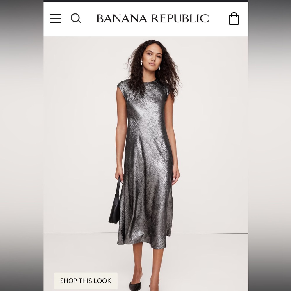 Banana Republic Silver Midi Dress